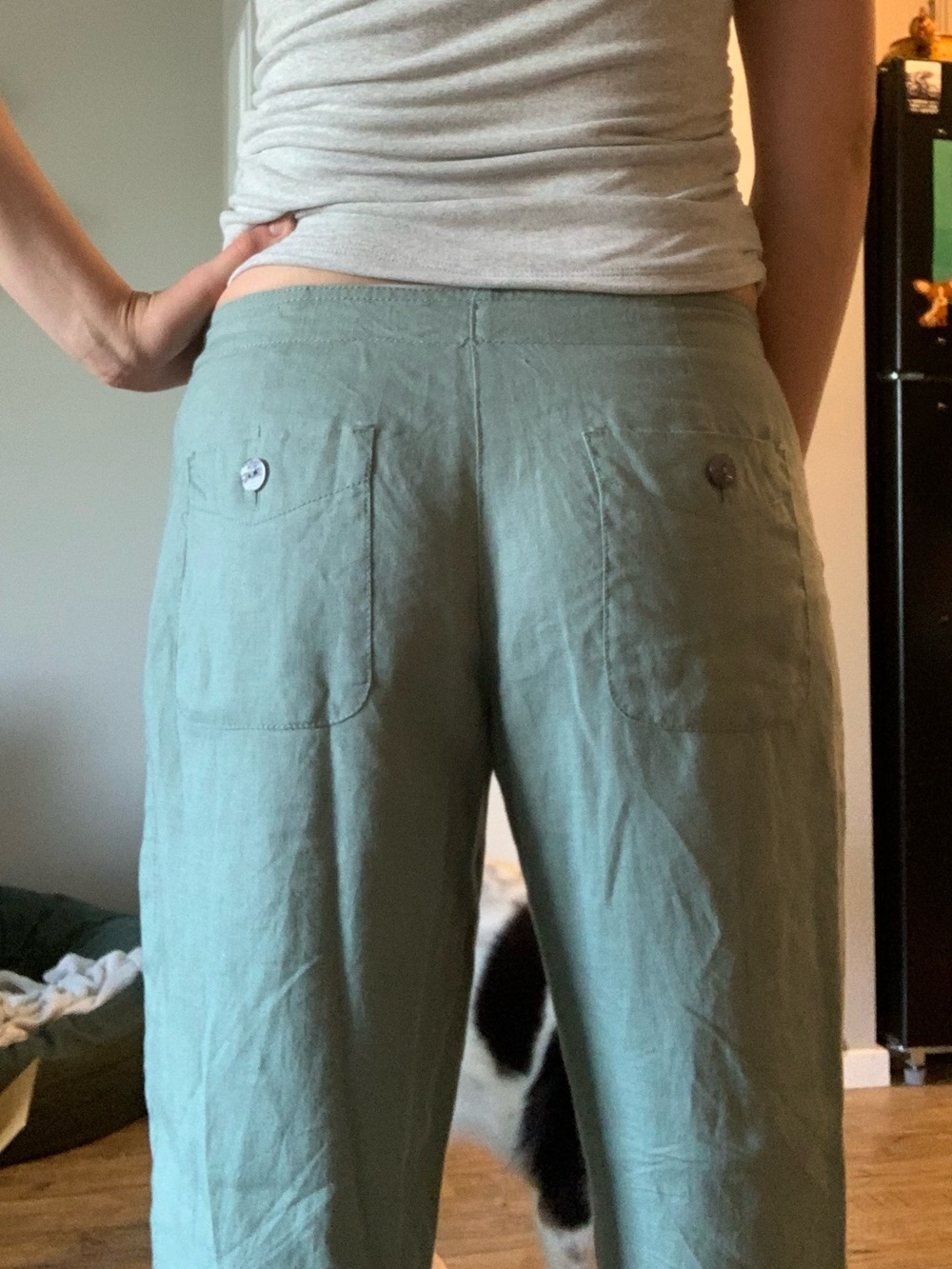 L.L. Bean Blue 100% Linen Pant
